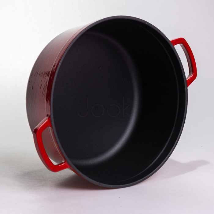 Кокотниця чавунна емальована 6 л, червоний Yiwu HP-FLG-6 RED Зручність і стиль Jooki