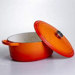 Гусятниця чавунна емальована 6 л, помаранчевий Yiwu HP-FLG-17 ORANGE  Jooki