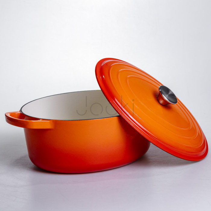 Гусятниця чавунна емальована 6 л, помаранчевий Yiwu HP-FLG-17 ORANGE  Jooki