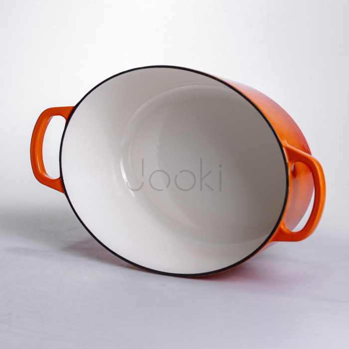 Гусятниця чавунна емальована 6 л, помаранчевий Yiwu HP-FLG-17 ORANGE  Jooki