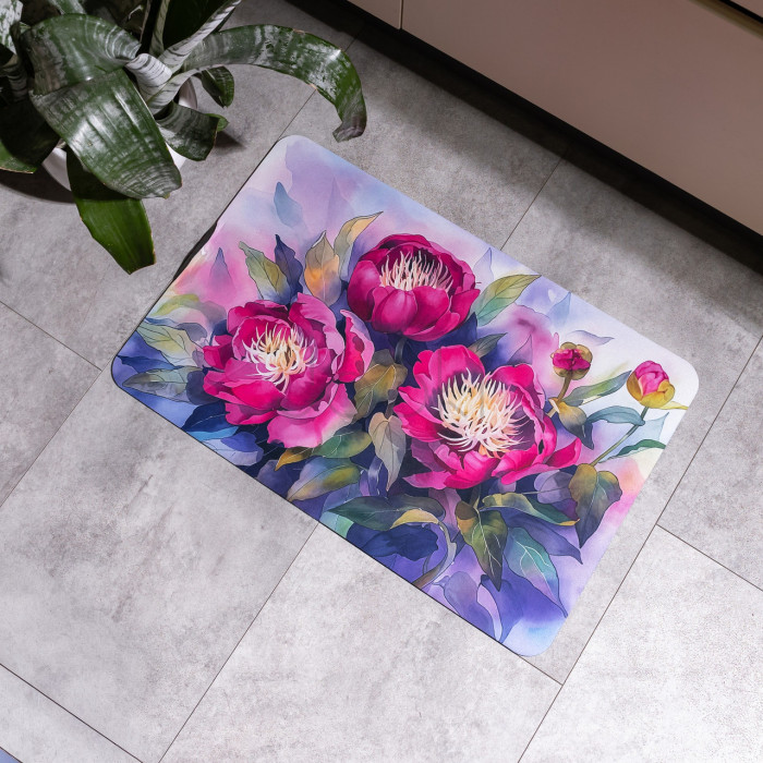 Коврик диатомитовый Peony 58*38 см прямоугольный Yiwu HP-42-95 Проверенное качество Jooki