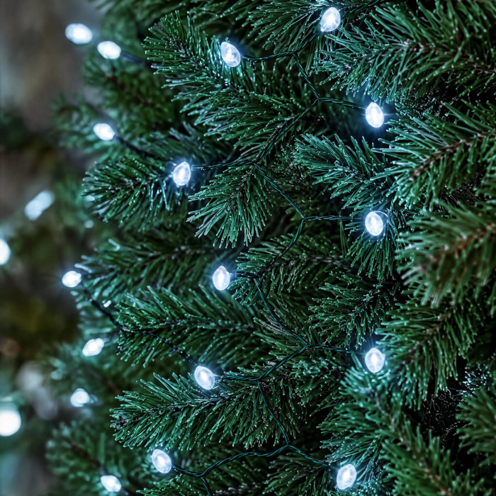 Гирлянда Конский хвост Мишура 960 LED 16 нитей 3 м зеленая, белый GarlandoPro D960L3MGW  Jooki