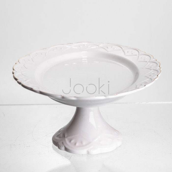 Блюдо на ніжці порцелянове Pearl 30,5 см Yiwu 120-YH-HG049 Надійний вибір Jooki