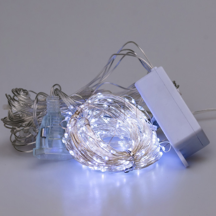Гірлянда штора світлодіодна GarlandoPro 200LED Роса 3х3м 8 режимів 10 ниток гірлянда роса на ялинці Білий 173307W Зручність і стиль Jooki