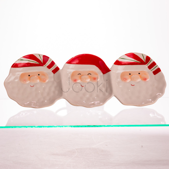 Блюдо сервірувальне новорічне для закусок Santa Claus 33.5×12.5 (см) з порцеляни CR-1-33  Jooki