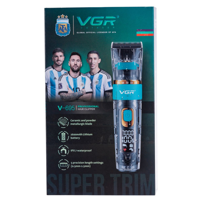Машинка для стрижки профессиональная Синий VGR V-695 Для комфорта каждый день 