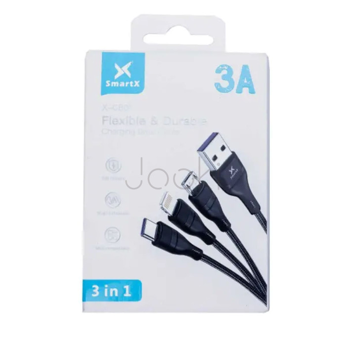 Кабель для зарядки 3-in-1 microUSB/Type-C/Lightning Твой стильный выбор 