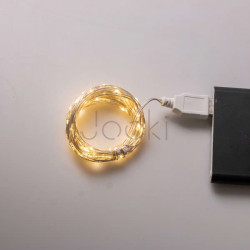 Гирлянда роса 10 метров USB на 100 led светодиодов капля белый провод желтая Проверенное качество Jooki