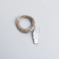 Гирлянда роса 10 метров USB на 100 led светодиодов капля белый провод желтая Проверенное качество Jooki
