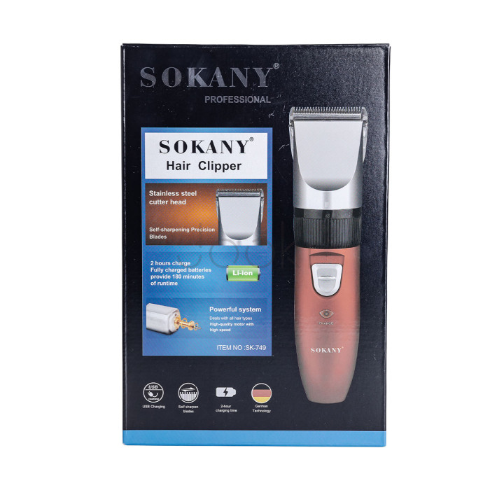 Машинка для стрижки волос Sokany 4 насадки на аккумуляторе  Всегда под рукой 