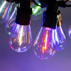 Гірлянда вулична у стилі ретро світлодіодна мультиколор S14 на 10 LED ламп завдовжки 5 метрів S14ML Функціональність Jooki