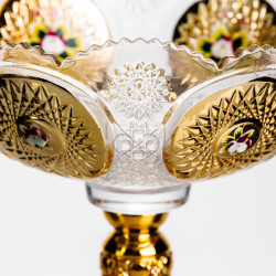 Ваза для фруктов стеклянная Gold Glass 22 см Yiwu HP-34-140  Jooki