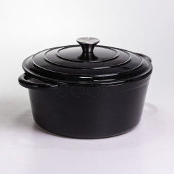 Каструля чавунна емальована 6,5 л, чорний Yiwu HP-FLG-3 BLACK Для комфорту кожного дня 