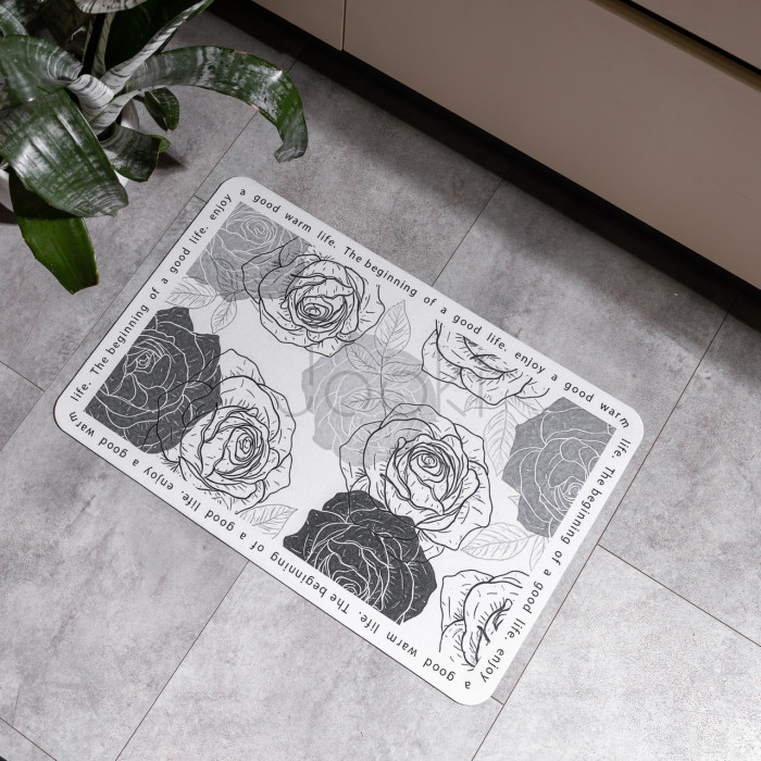 Коврик диатомитовый Rosette 58*38 см прямоугольный Yiwu HP-42-96 Надежный выбор Jooki