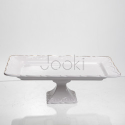 Тортовница на ножке White Square 25.5*25.5 см фарфоровая квадратная Yiwu 120-YH-HG062 Функциональность Jooki