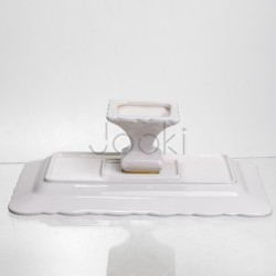 Тортовница на ножке White Square 25.5*25.5 см фарфоровая квадратная Yiwu 120-YH-HG062 Функциональность Jooki