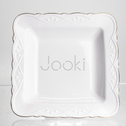 Фруктовниця на ніжці White Square 21.5*21.5 см порцелянова квадратна Yiwu 120-YH-HG057 Практичне рішення Jooki