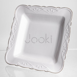 Фруктовниця на ніжці White Square 21.5*21.5 см порцелянова квадратна Yiwu 120-YH-HG057 Практичне рішення Jooki