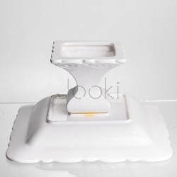 Фруктовниця на ніжці White Square 21.5*21.5 см порцелянова квадратна Yiwu 120-YH-HG057 Практичне рішення Jooki