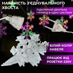 Гирлянда светодиодная штора GarlandoPro снежинка и звезда 12 фигур 3х1 м гирлянда звезда Практическое решение Jooki