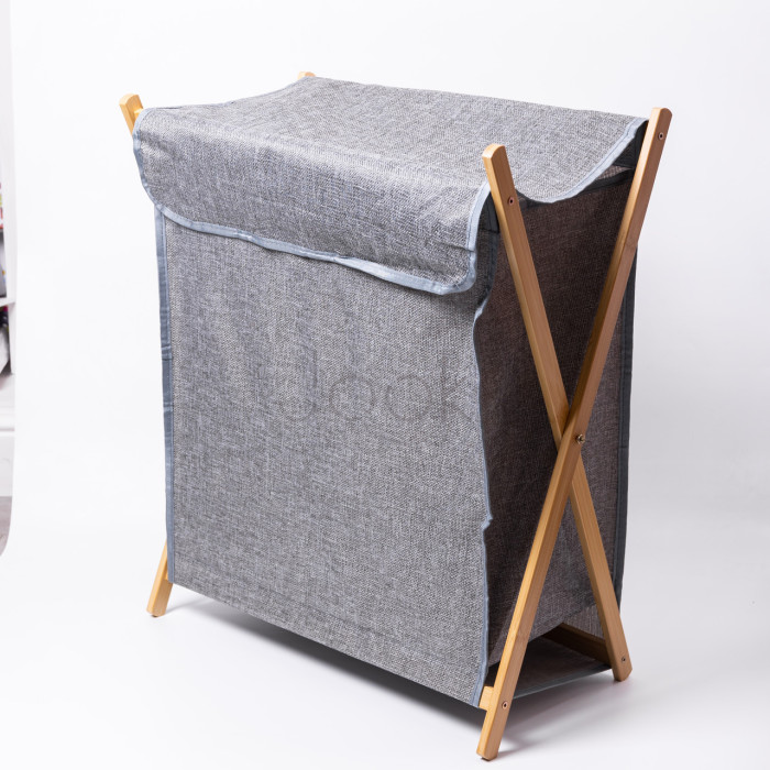Корзина для белья на подставке 52×30×60 (см) мягкая Серый HP-41-17 Проверенное качество Jooki