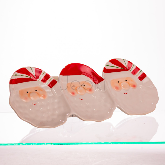 Блюдо сервірувальне новорічне для закусок Santa Claus 33.5×12.5 (см) з порцеляни CR-1-33  Jooki