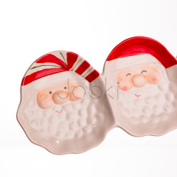 Блюдо сервірувальне новорічне для закусок Santa Claus 33.5×12.5 (см) з порцеляни CR-1-33  Jooki