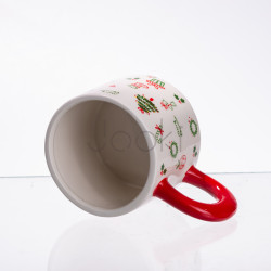 Новорічна порцелянова чашка з кришкою Merry Christmas 350 (мл) CR-1-20 Практичне рішення Jooki