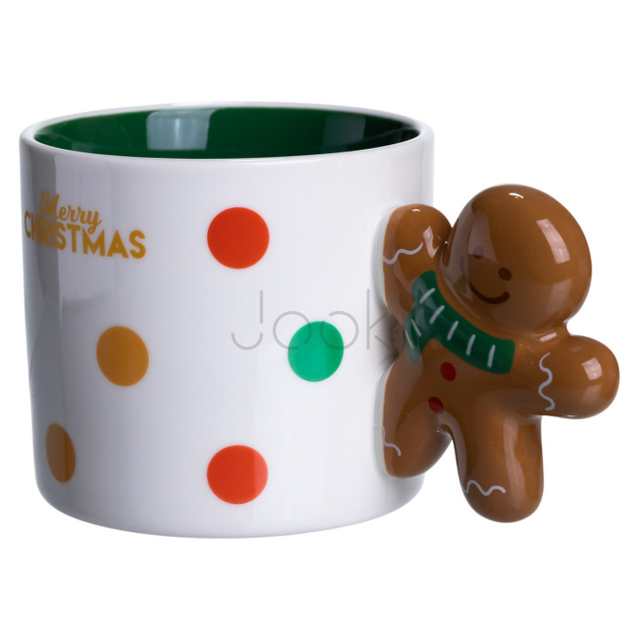 Чашка фарфоровая новогодняя Merry Christmas 350 (мл) Yiwu FM-CS-51WGR  Jooki