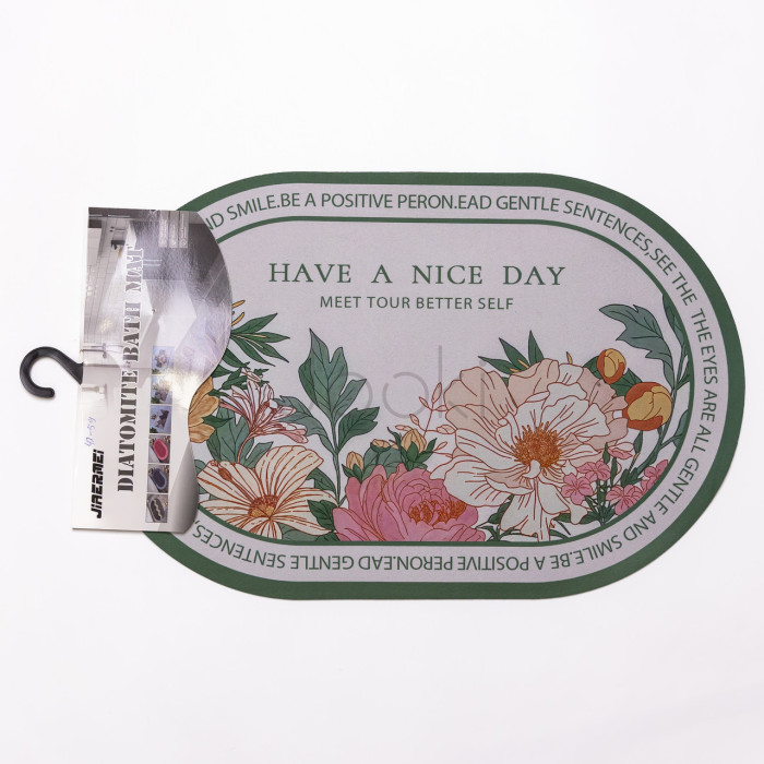 Диатомитовый овальный коврик для дома Have A Nice Day 38×58 (см) влаговпитывающий коврик для кухни ванны и туалета HP-42-59  Всегда под рукой 