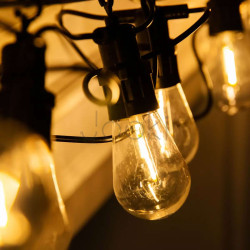 Гирлянда ретро уличная S14 10 LED 5 метров светодиодная декоративная для беседки веранды кафе 220В желтая лампы Желтая
