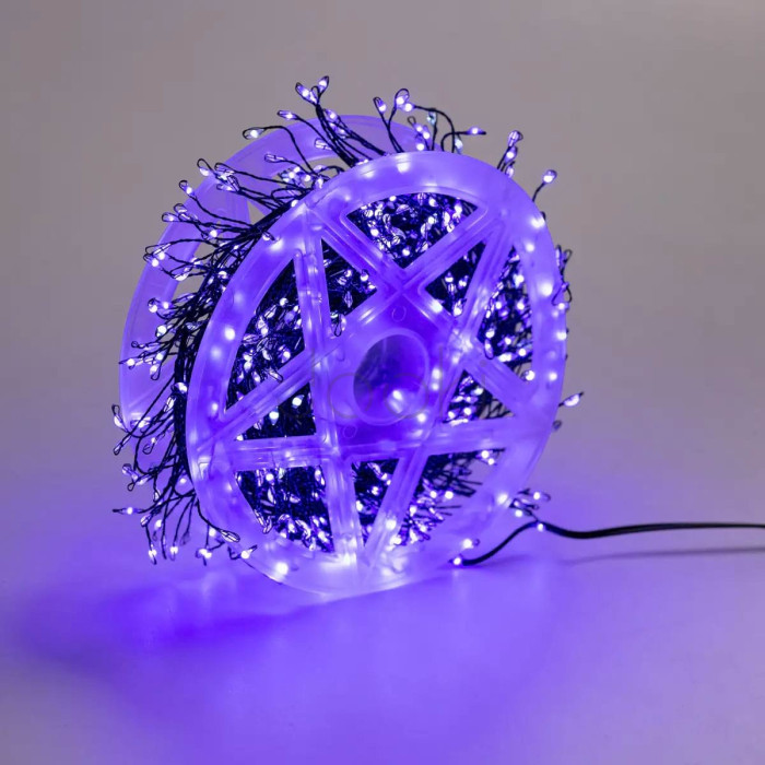 Гірлянда нитка хвойна лапа 30 метрів 640 led зелений дріт синя D1750BL  Jooki
