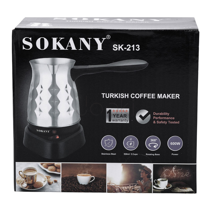 Электротурка Sokany кофеварка 600 Вт для дома 500 мл  Jooki