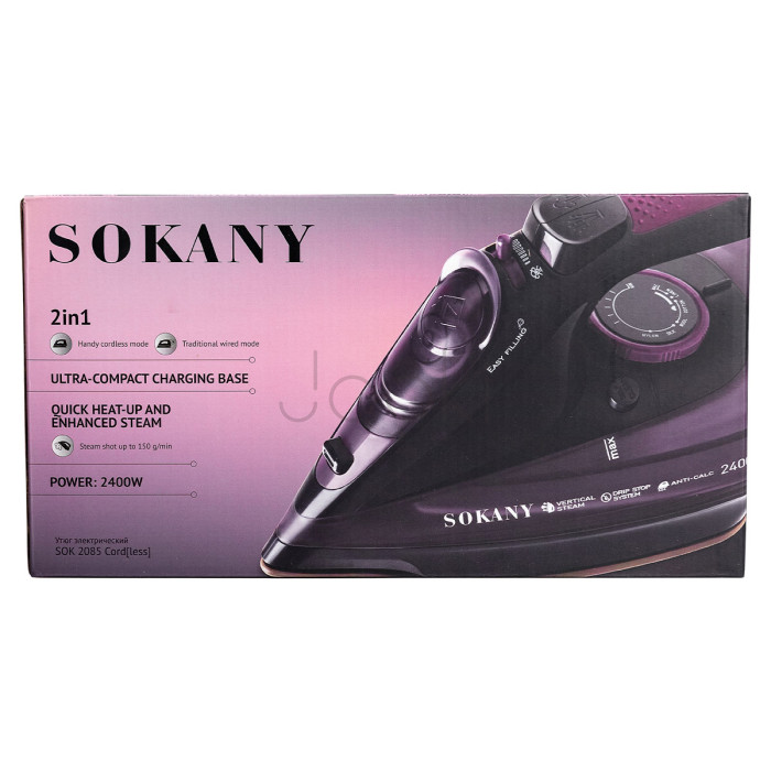 Ручной утюг беспроводной для одежды SOKANY профессиональный паровой 2400 Вт Для комфорта каждый день 