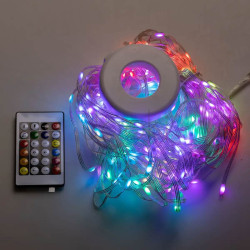 Умная гирлянда Smart 200 LED длина 2 м с управлением со смартфона прозрачная, мультиколор  Jooki 