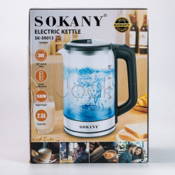 Чайник электрический Sokany SK-09013 2.5 литра прозрачный Для комфорта каждый день 