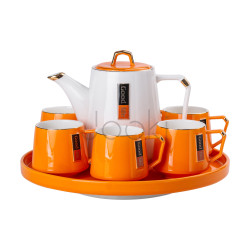 Чайный сервиз на 6 персон керамической подставкой Orange  Jooki