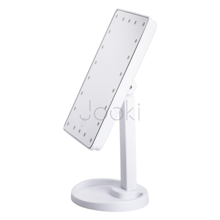 Зеркало настольное с LED подсветкой косметическое для макияжа на ножке гибкое USB зеркало на подставке красивое Белое Надійний вибір Jooki