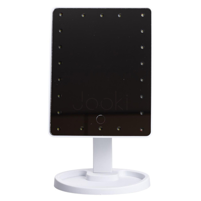 Зеркало настольное с LED подсветкой косметическое для макияжа на ножке гибкое USB зеркало на подставке красивое Белое Надійний вибір Jooki