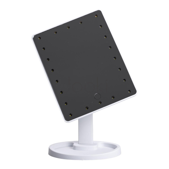 Зеркало настольное с LED подсветкой косметическое для макияжа на ножке гибкое USB зеркало на подставке красивое Белое Надійний вибір Jooki