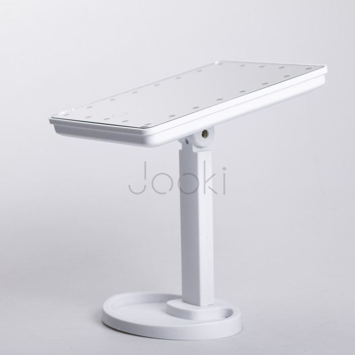 Зеркало настольное с LED подсветкой косметическое для макияжа на ножке гибкое USB зеркало на подставке красивое Белое Надійний вибір Jooki