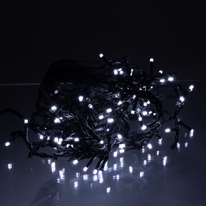 Новорічна гірлянда вулична Бахрома 6 м 105 LED чорний провід Білий 6МBW  Jooki