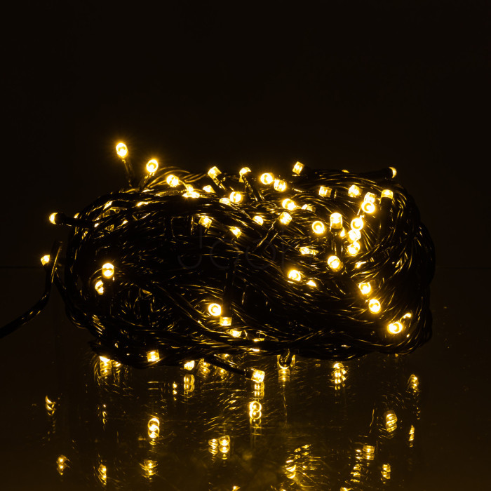 Новорічна гірлянда кімнатна нитка 14 м 160 LED чорний провід Жовтий W160LED16MBY Твій стильний вибір 