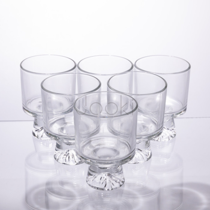 Набір креманок із товстого скла на ніжці 6 штук по 200 мл 64486-69 Продумано до деталей 