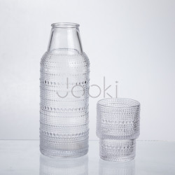 Кувшин 700 мл со стаканом 1 (шт) графин для компота сока воды лимонада кувшин для напитков Прозрачный HP-19-L1 Надежный выбор Jooki