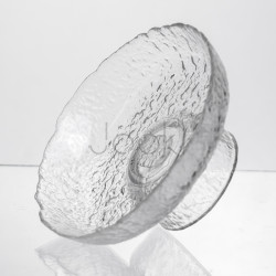 Фруктовница на ножке Ice Textured 15 см с ледяной текстурой стекла Yiwu HP-34-88  Jooki