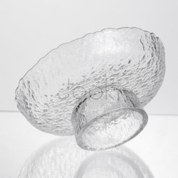 Фруктовница на ножке Ice Textured 15 см с ледяной текстурой стекла Yiwu HP-34-88  Jooki