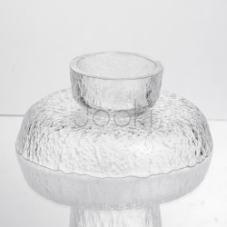 Фруктовница на ножке Ice Textured 15 см с ледяной текстурой стекла Yiwu HP-34-88  Jooki