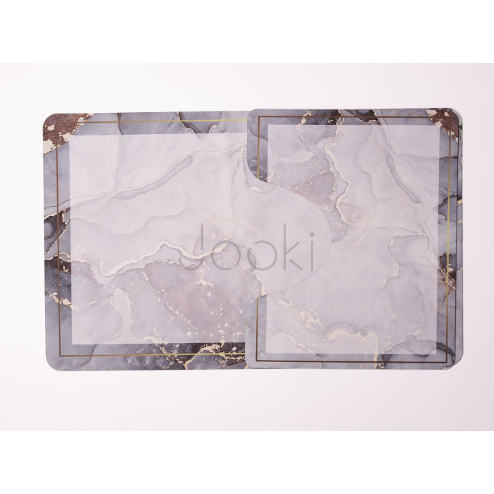 Набор ковриков для ванной и туалета Grey Marble 50*80 / 40*50 см Yiwu HP-42-178 Проверенное качество Jooki