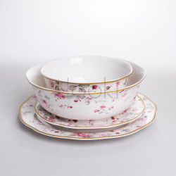 Столовый сервиз на 6 персон фарфоровый Strawberries 24 предмети Yiwu HP-7-716  Jooki 